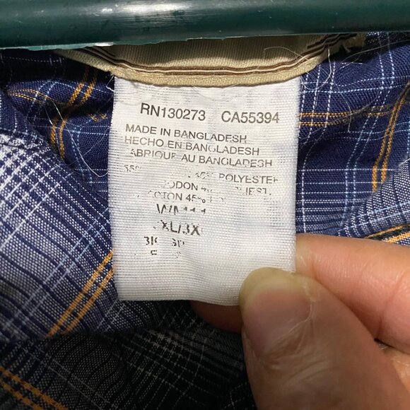 Wrangler Pearl Snap Shirt Men’s 3XL Blue Plaid Short Sleeve Cowboy Rodeo Western - Picture 3 of 7